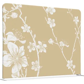 Kancelář Potištěná látková dělící stěna 200-150 Oboustranný Japonské třešňové květy béžové
