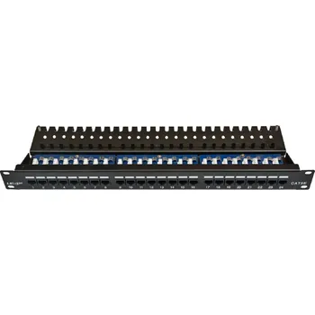 Patch panel Lexi-net Patch panel UTP cat.5e 24p. (horní zářez - "KRONE") - black