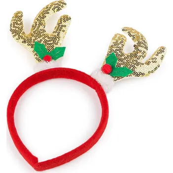 Karnevalový doplněk Čelenka do vlasů vánoční / párty, barva 2 zlatá červená
