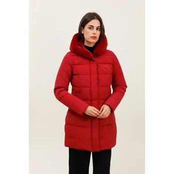 Dámský kabát Zimní bunda Laura&Jo 6072 barva: červená-bordó, velikost: M
