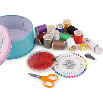 Organizér galanterie Sada na šití v plechové krabičce