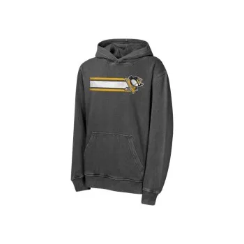 Chlapecká mikina Dětská mikina NHL Outerstuff Pittsburgh Penguins Cross Fade Pigment Dyed (šedá), Velikost 18-20 let (170 - 180 cm)