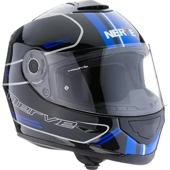 Helma na motorku NERVE Integrální helma NH6008 Gloss Black/Blue + Pinlock - Velikost XL