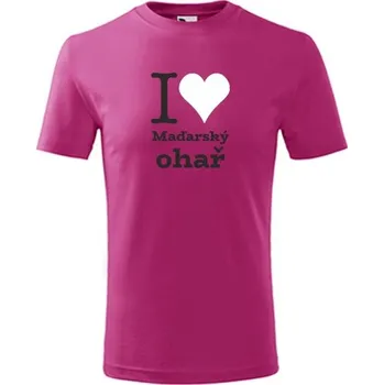 Chlapecké oblečení Purpurové dětské tričko I love Maďarský ohař - dárek pro malého pejskaře / pejskařku - barva purpurová - velikost 6let