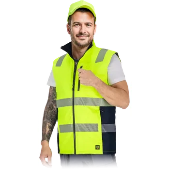 pracovní vesta Leber&Hollman LASER HI-VIS zateplená výstražná vesta žlutá M-3XL