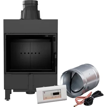 Inteligentní krbová KRATKI LUCY SLIM 8 kW, průměr 160 černá Thermotec MSK LUCY/12/SLIM/BLACK/Z/MSK