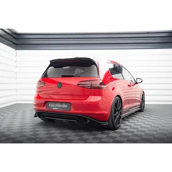 Autodíl Maxton Design středový spoiler zadního nárazníku pro Volkswagen Golf GTI Mk7, červený lesklý plast ABS