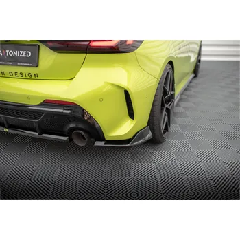 Tuning Maxton Design boční difuzory pod zadní nárazník ver. 9 pro BMW řada 1 F40, černý lesklý plast ABS, M-Pack / M135i