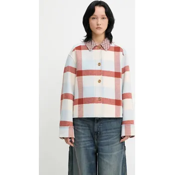 Košile s příměsí vlny Barbour Robyn Overshirt, 40, modrá, 50X