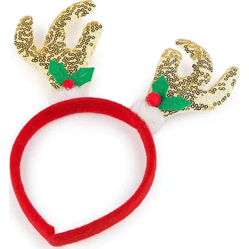 Vánoční dekorace Čelenka do vlasů vánoční / párty Varianta: 2 zlatá červená, Balení: 1 ks