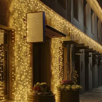 LED páska DECOLED LED světelná záclona, 1x8 m, teple bílá s Flash efektem, 700 diod, IP67