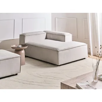 Pohovka Lenoška taupe manšestrové čalounění levostranná černé nohy moderní styl obývací pokoj Beliani