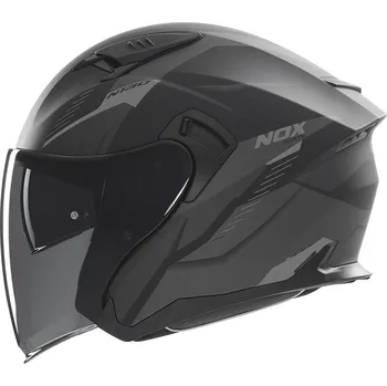 Helma na motorku přilba N130 Myst, NOX (černá matná, stříbrná) 2025 Velikost: XS