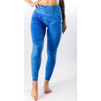 Dámské legíny GoldBee Sametové Legíny Stahující Pas Ocean Blue Barva: Ocean Blue, Velikost: XXL
