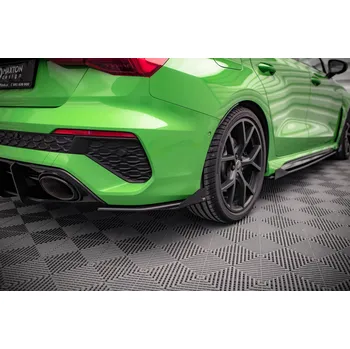Karosérie Maxton Design "Street Pro" boční difuzory pod zadní nárazník s křidélky pro Audi RS3 8Y, plast ABS bez povrchové úpravy, Sedan