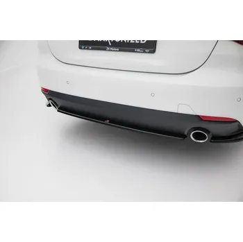 Tuning Maxton Design středový spoiler pod zadní nárazník pro BMW řada 4 G22, G22 Facelift, G23, G23 Facelift, černý lesklý plast ABS, Coupe / Cabrio