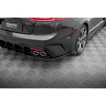 Tuning Maxton Design "Street Pro" boční difuzory pod zadní nárazník pro Kia Stinger GT-Line, plast ABS bez povrchové úpravy, s červenou linkou