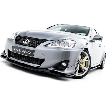 Karosérie Maxton Design spoiler pod přední nárazník pro Lexus IS F-Sport Mk2 Facelift, černý lesklý plast ABS