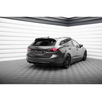 Autodíl Maxton Design "Street Pro" difuzor zadního nárazníku pro Mazda 6 Mk3 FL, plast ABS bez povrchové úpravy, s červenou linkou