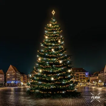 Vánoční stromek DECOLED LED světelná sada na vánoční stromy vysoké 21-23 m, teplá bílá s Flash, dekory EFD05W