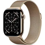 Apple Watch Series 11 GPS + Cellular 42mm Zlatý titan se zlatým milánským tahem