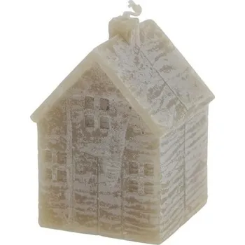 Svíčka Hnědá dekorativní svíčka ve tvaru domku House S