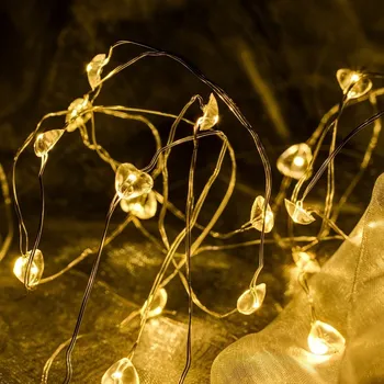 Vánoční světelný řetěz DECOLED Batteriebetriebene LED-Lichterkette, mit Herzen, warmweiß, 20 LEDs, 2,3 m