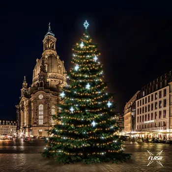 Vánoční dekorace DECOLED LED světelná sada na vánoční stromy vysoké 18-20 m, teplá bílá s Flash, ledové dekory DZ113S4