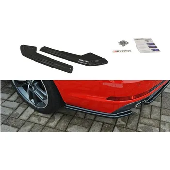 Nárazník Maxton Design boční difuzory pod zadní nárazník pro Audi A4 B9, černý lesklý plast ABS, S-Line Avant