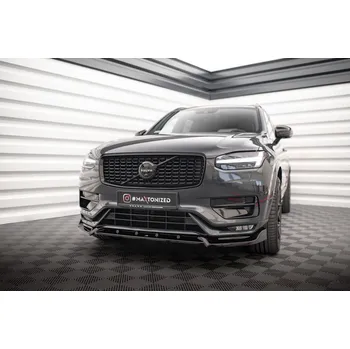 Nárazník Maxton Design spoiler pod přední nárazník ver.2 pro Volvo XC90 Mk2 Facelift R-Design, černý lesklý plast ABS