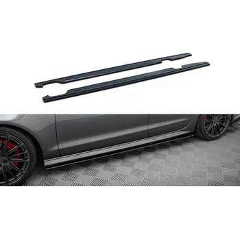 Tuning Maxton Design difuzory pod boční prahy pro Audi A6 C7 FL, černý lesklý plast ABS