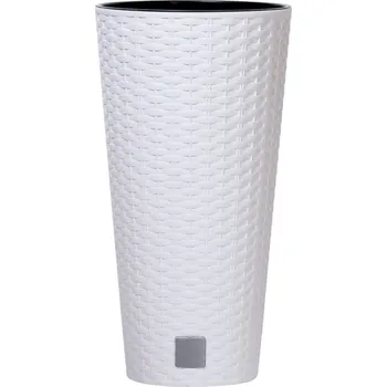 Květináč Prosperplast Květináč Rato Tubus s vkladem bílý 20 cm