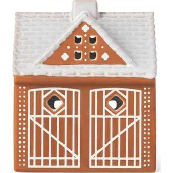 Svícen Kähler Gingerbread keramický svícen Christmas Stable 11,5 cm, 693533, hnědá