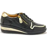 PédiConfort PÉDICONFORT Kožené polobotky s metalickými detaily, tkaničkami a zipem černá 41