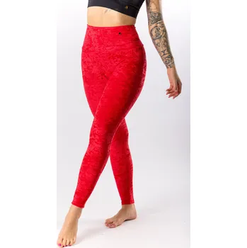 Dámské legíny GoldBee Sametové Legíny Stahující Pas Red Barva: Red, Velikost: XL