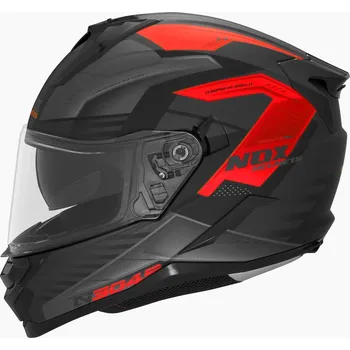 Helma na motorku Integrální helma NOX N304S CARVER (matná černá, červená), vel. XL