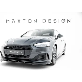 PC tuning Maxton Design spoiler pod přední nárazník ver.2 pro Audi A5 F5 Facelift, černý lesklý plast ABS, Coupe/Sportback