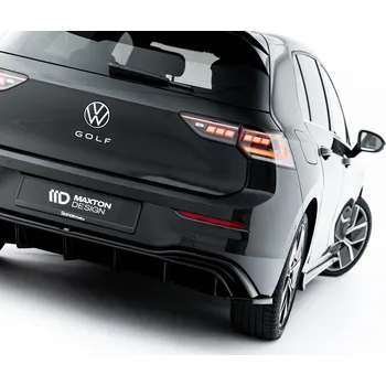 Tuning Maxton Design boční difuzory pod zadní nárazník pro Volkswagen Golf Mk8, černý lesklý plast ABS