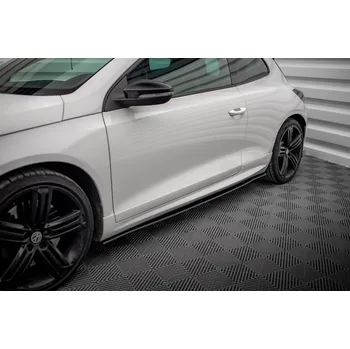 PC tuning Maxton Design "Street Pro" difuzory pod boční prahy pro Volkswagen Scirocco R Mk3, plast ABS bez povrchové úpravy, s červenou linkou