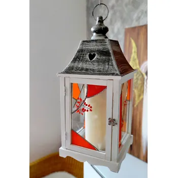 Lucerna Tiffany lucerna s oranžovým sklem – hřejivé světlo domova 56cm KřídlAndělů