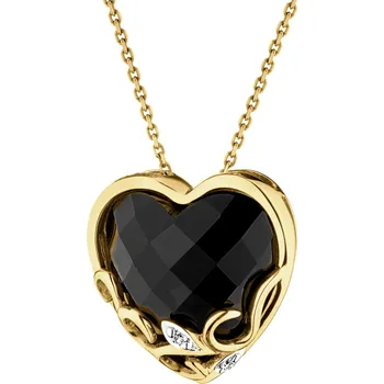 Přívěsek Zlatý přívěsek s diamanty a onyxem - ryzost 585 - 220.249