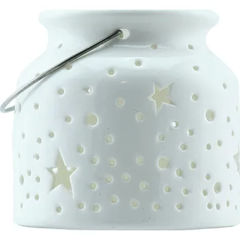 Velikonoční dekorace DECOLED Vánoční svícen, 14 x 14 x 11,5 cm, bílý