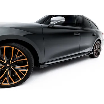 Tuning Maxton Design "Street Pro" difuzory pod boční prahy s křidélky pro Cupra Leon Mk1, Mk1 Facelift, plast ABS bez povrchové úpravy, Hatchback Aero