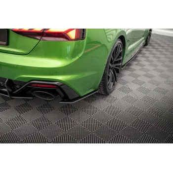 Nárazník Maxton Design "Street Pro" boční difuzory pod zadní nárazník pro Audi RS5 F5 FL, plast ABS bez povrchové úpravy, s červenou linkou