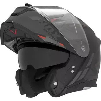 Helma na motorku BRUNOX přilba N967 SYNCHRO, NOX (černá matná, červená, vel. 2XL)