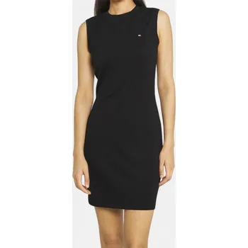 Dámské šaty Dámské černé přiléhavé šaty Tommy Hilfiger - Velikost XL, Barva Černá M56412 WW0WW38018