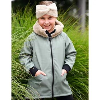 Kojenecká bunda mintový softshellový kabátek s hebkým chloupkem