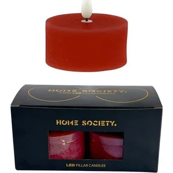 Svíčka Sada dvou svíček válec LED červená