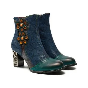 Dámské kozačky Polokozačky Laura Vita Ledao 34 Modrá 35