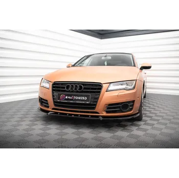 Maxton Design spoiler pod přední nárazník ver.2 pro Audi A7 C7, černý lesklý plast ABS
